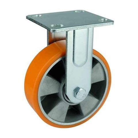 4" Heavy Duty Caster Wheel 661 Lbs Fixed Aluminum - PU Top Plate
