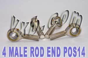 4 Male Rod End 14mm POS14 2 Right & 2 Left Hand Bearing