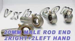 4 Male Rod End 20mm POS20 2 Right & 2 Left Hand Bearing
