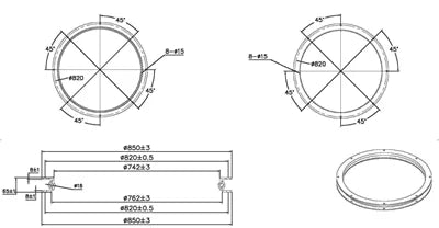 4 Ton Heavy Duty 34 inch Diameter Large Turntable Bearing