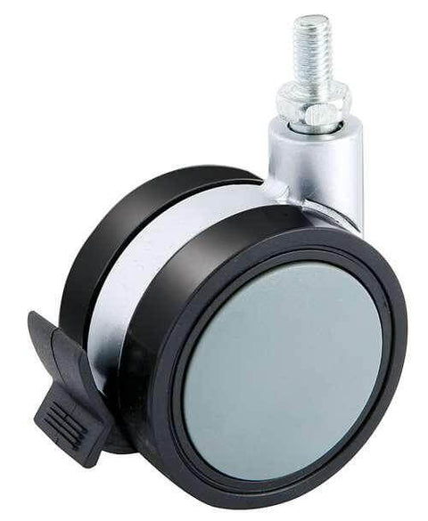 40mm Caster Wheel 55 Lbs - Brake Acrylonitrile Butadiene Styrene (Plastic) Top Plate