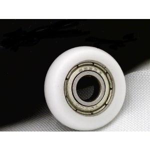 4mm Bore Bearing - 12mm White Plastic Tire 4x12x7mm round