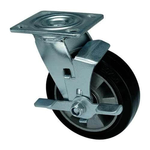 5" Heavy Duty Caster Wheel 441 Lbs - Aluminum core - Rubber Top Plate