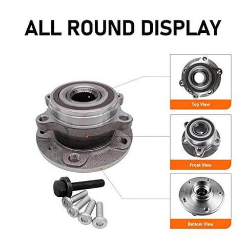513253 Front Wheel Bearing & Hub Assembly Compatible - Audi A3 Q3 TT Quattro, VW Beetle CC Golf Jetta Passat