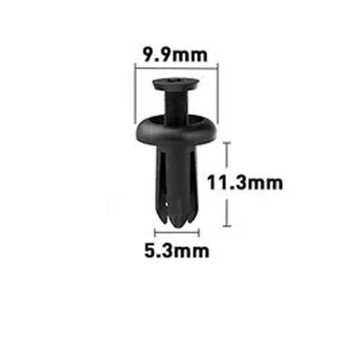5.3mm Hole Push-in Plastic Rivet Sheet Metal Plugs size 11.3mm clip long, Bumper Type Fasteners Clips Nylon Push 5.3x11.3mm