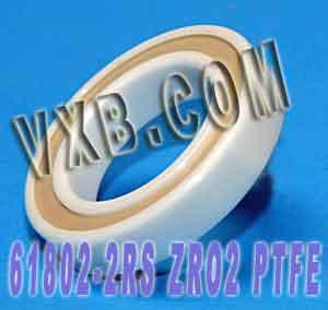 61802-2RS Full Ceramic Sealed Bearing ZrO2 15x24x5mm