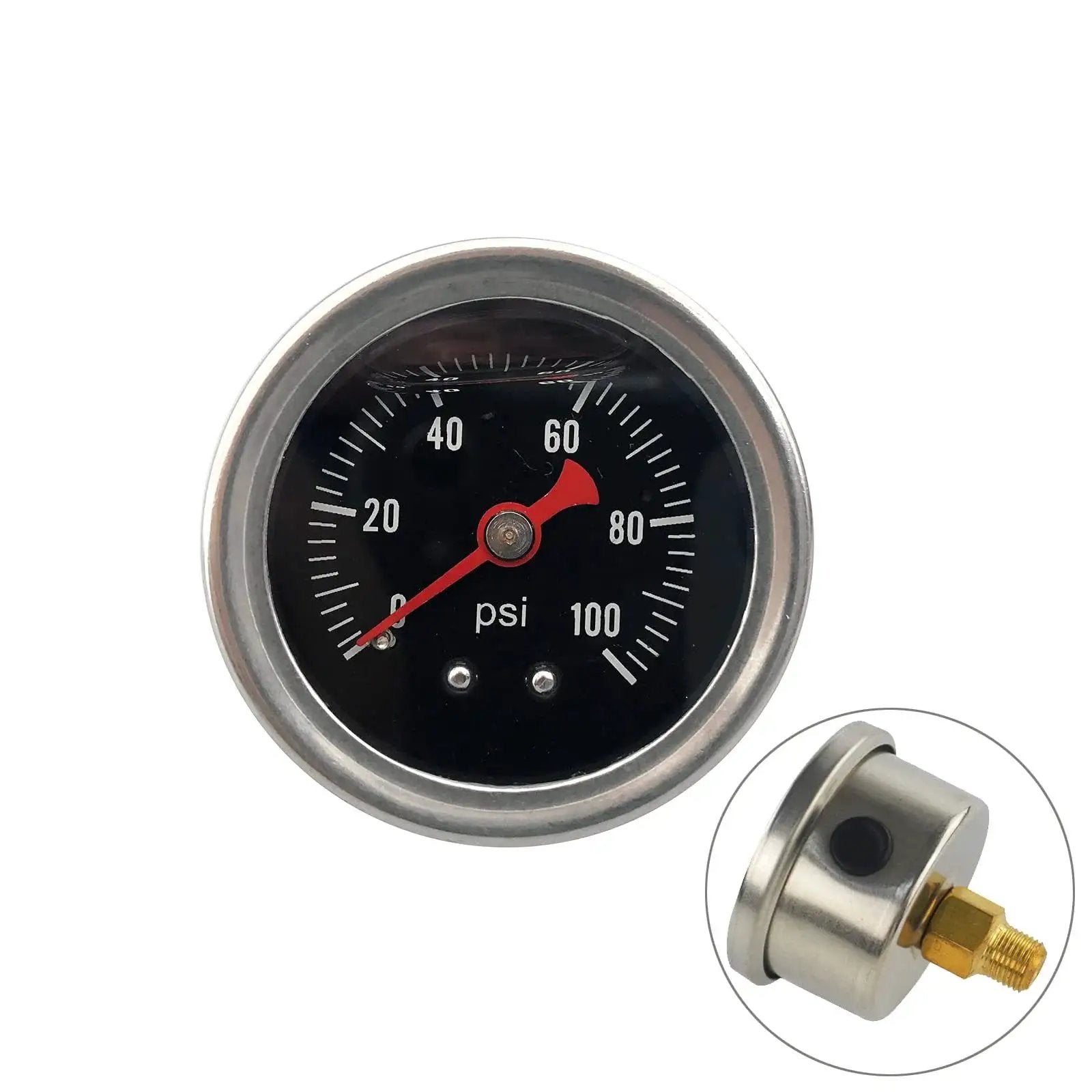universal inline fuel pressure regulator gauge 0-100 P...