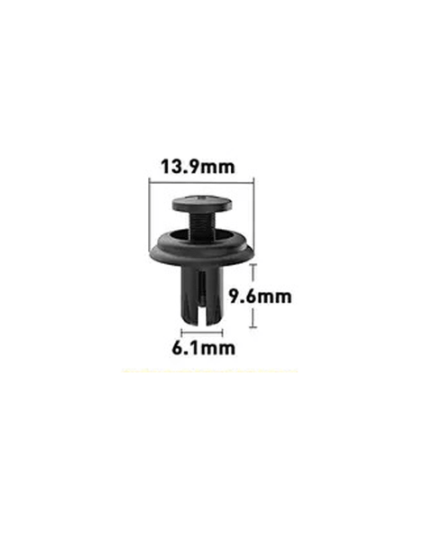 6.1mm Hole Push-in Plastic Rivet Sheet Metal Plugs size 9.6mm clip long, Bumper Type Fasteners Clips Nylon Push 6.1x9.6mm