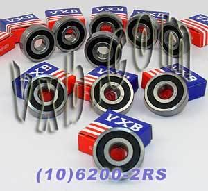 10-Pack 6200-2RS Premium Sealed Bearing
