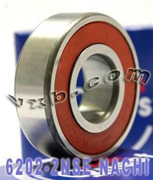6202-2NSE C3 Ball Bearing 15x35x11 Sealed Nachi Made in Japan