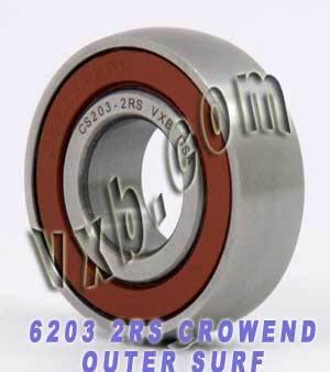 6203-2RS Crowned Outer Surface Ball Bearing 17x40x12mm