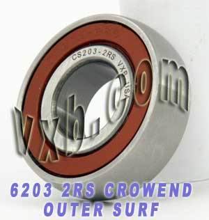 6203-2RS Crowned Outer Surface Ball Bearing 17x40x12mm