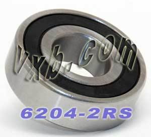 4-Pack 6204-2RS Ball Bearings Dual Sided Rubber Sealed