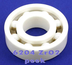 6204 Full Ceramic Bearing 20x47x14mm ZrO2 PEEK