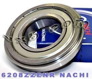 6208ZZENR Nachi Bearing Shielded C3 Snap Ring Japan 40x80x18 Bearing
