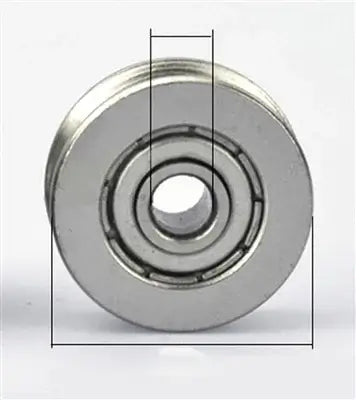 6mm Bore Bearing - 25mm Stainless Steel Pulley U-Groove Track Roller Bearing 6x25x7mm