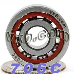 706C Phenolic ABEC 3 Angular Contact Ball Bearing 6x17x6 Miniature