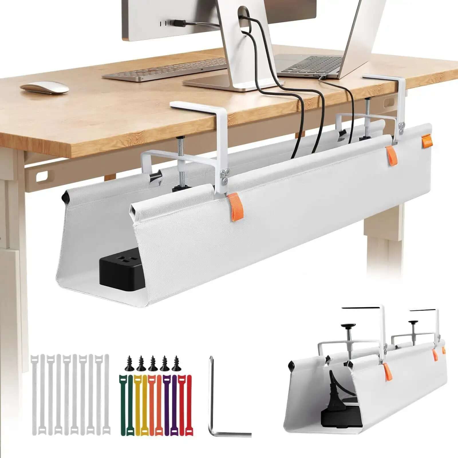 Under Desk Cable Management Tray With Clamp No Drill 🍁...