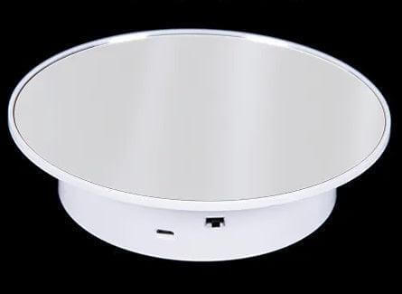 8 Inch Electric Turntable Motorized Rotating Display Stand 7lb capacity White