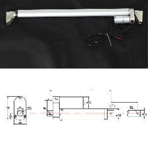 8 Inch Stroke 1000N 225 lbs DC 12 Volt Linear Actuator - mounting brackets