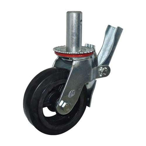 8" Scaffold Caster Wheel 551 Lbs - Brake Iron rim - rubber
