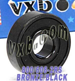 800-Pack 608-2RS Black Skateboard/Inline Skate/Rollerblade/Hockey Bearings
