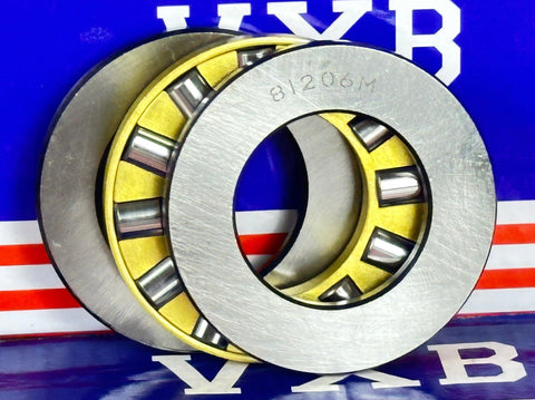 81206M Cylindrical Roller Thrust Bearing 30x52x16mm - Bronze Cage