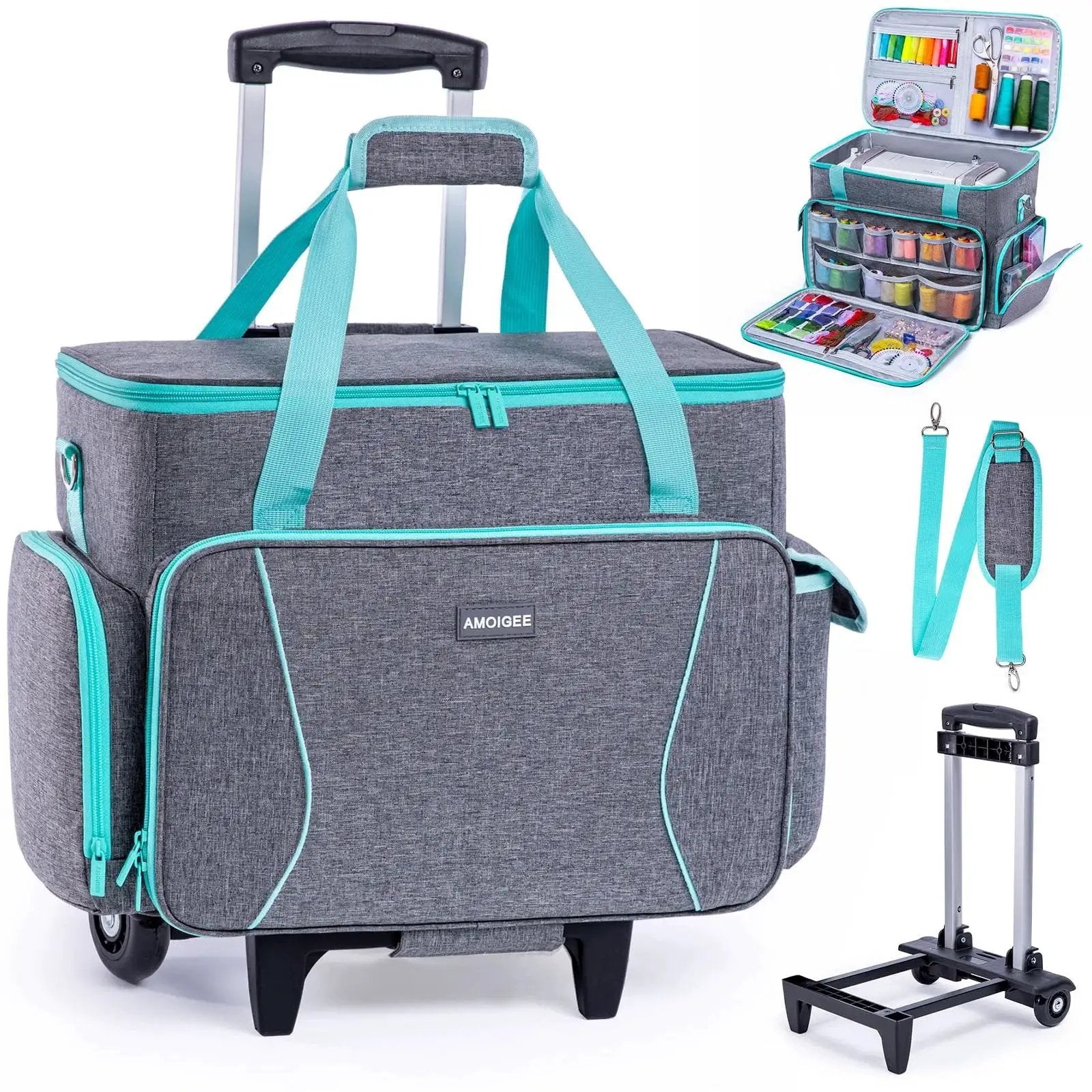 Rolling Sewing Machine Case With Wheels And Detachable...