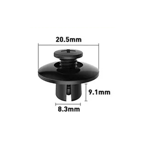 8.3mm Hole Push-in Plastic Rivet Sheet Metal Plugs size 9.1mm clip long, Bumper Type Fasteners Clips Nylon Push 8.3x9.1mm