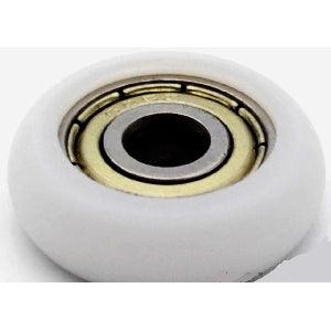 8mm Bore Bearing - 30mm White Plastic Tire 8x30x8.5mm