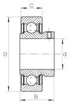CSB206-20 Insert Ball Bearing With Set Screw locking Sealed Bearing 1 1/4" x 62mm x 30mm