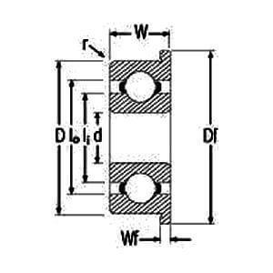 F16x35x10-2RS Non-Standard Flanged Ball Bearing 16x35x10mm