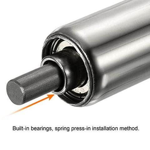 Gravity Conveyor Roller 1" Diameter 8" inch Long Stainless Steel
