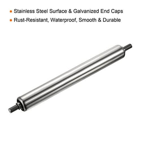 Gravity Conveyor Roller 1" Diameter 8" inch Long Stainless Steel