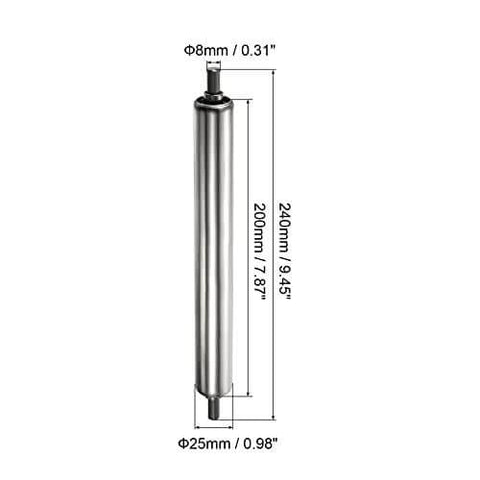 Gravity Conveyor Roller 1" Diameter 8" inch Long Stainless Steel
