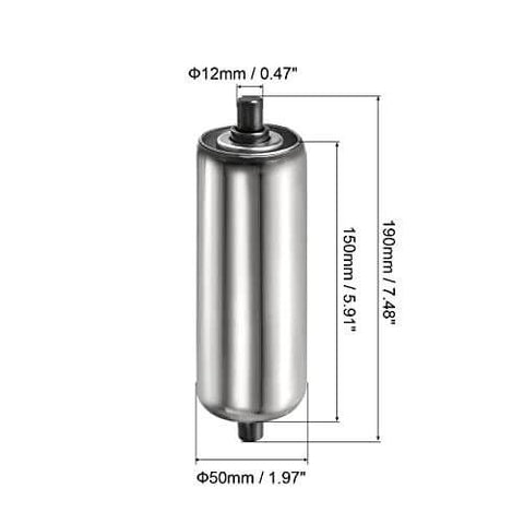 Gravity Conveyor Roller - 2" Diameter x 6" Length - Stainless Steel