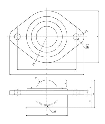 IJH-25 IGUCHI ISB Ball Transfer Unit Special plastic body, lightweight for clean environments.