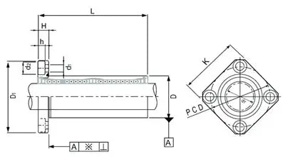 LMEK12LUU 12mm Square Flanged Bushing Linear Motion