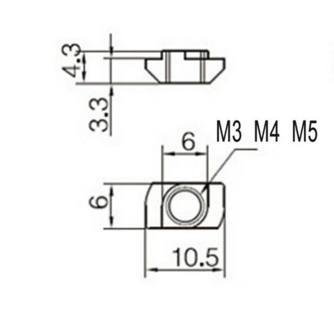 M5 T-Slot Nut for 2020 Aluminum Extrusion Slots