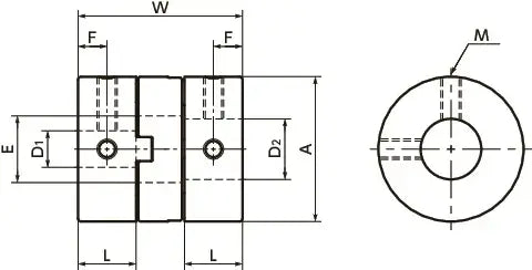 MOM-38C-12-12 Flexible Couplings - Oldham Type - Clamping Type