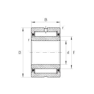 NKIS12 Needle Roller Bearing 12x30x16mm - Machined Type