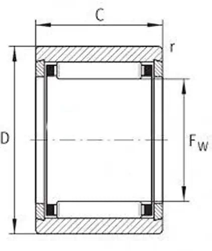 NKJ15/20A Needle Roller Bearing 15x27x20mm - Machined Type