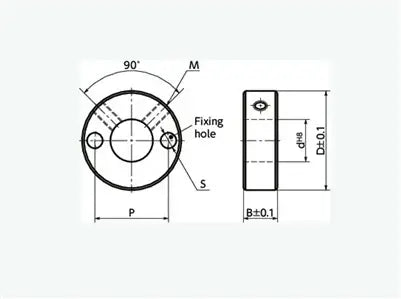 NSC-25-15-SP2 NBK Steel Set Collar - Installation Hole - Set Screw Type - NBK - One Collar Made in Japan