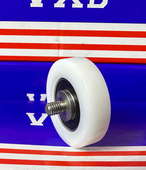 POM10x40x10-2RS C1 L8 M6 White Plastic Bearing 10x40x10 Sealed Bearing with White Tire and Threaded Stud