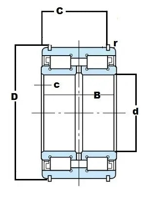 SL192324 Sheave Bearing 2-Row Full Complement Bearing 120x260x86mm
