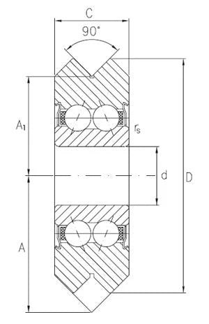 SRM2-2RS 3/8" Stainless Steel V-Groove Guide Bearing