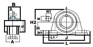 UCP214-44 2 3/4" Pillow Block Mounted Bearing