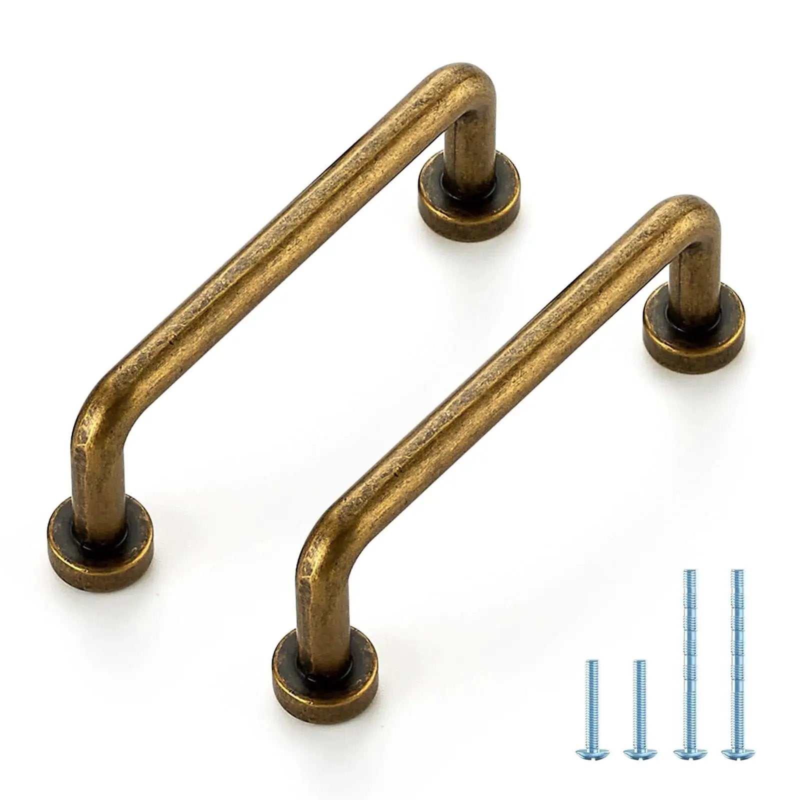 Antique Brass Cabinet Pulls 3 Inch Center 10 Pack Zinc...