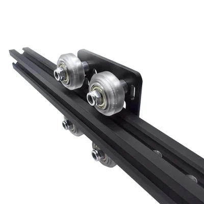Black 2020 Aluminum Extrusion V-Slot Gantry Plate Set w White Wheels - VXB Ball Bearings