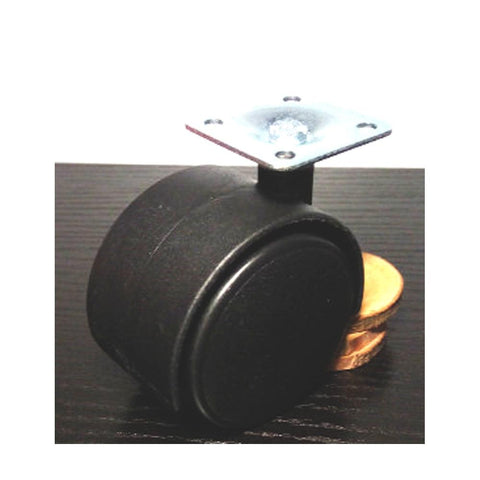 10-Pack Black Plastic Caster Wheel 2 Inch - Plate Caster - 75lb. Load Rating-